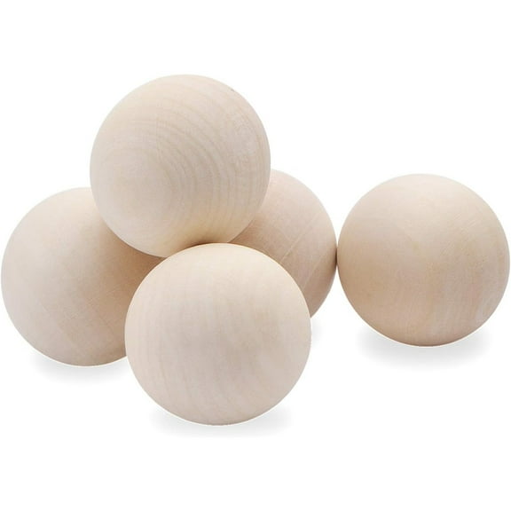 Jdesun 12 Pieces Unfinished Wooden Balls, Large Round Craft Balls for DIY Projects, Kids Arts and Craft Supplies, 35mm Diameter