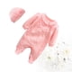 thumbnail image 2 of 2 piezas de monos de algodón para bebés de 80 cm, con mangas, para primavera y otoño, con gorro para niñas recién nacidas (rosa), 2 of 5