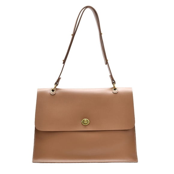 Women Handbag Tote Bag, 15.6 Inch PU Leather Shoulder Bag Laptop Bags with Adjustable Handle, Lightweight Stylish Designer Large Black Handbags for School Work Travel-Light Brown