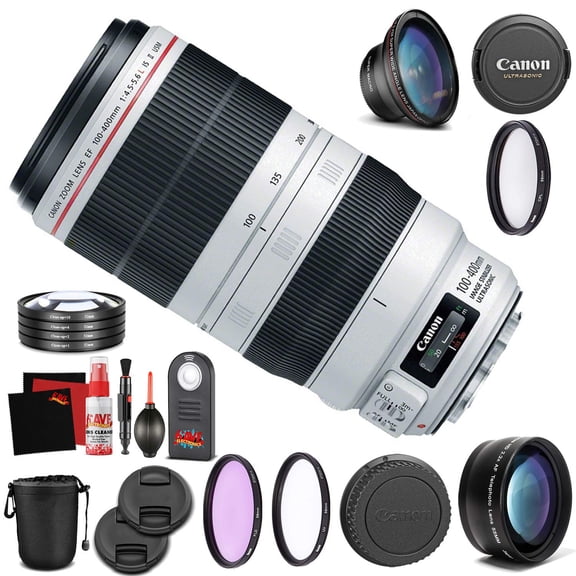 Canon EF 100-400mm f/4.5-5.6L is II USM Lens Professional Kit Bundle (International Version)