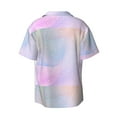 thumbnail image 2 of Balery Rainbow Men's Casual Button Down Shirt Short Sleeve Textured Summer Cuban Beach Shirts-Medium, 2 of 7