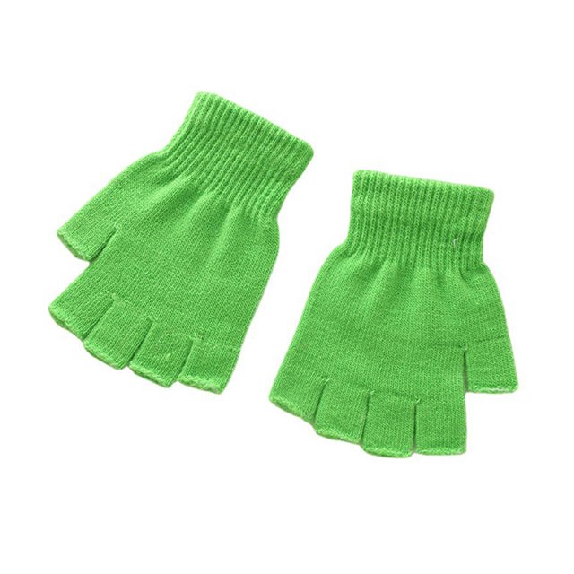 Jumpingount 1 par de guantes de punto Unisex elásticos sin dedos mitones portátiles al aire libre invierno montar en bicicleta cálido mujeres Type1 NO1