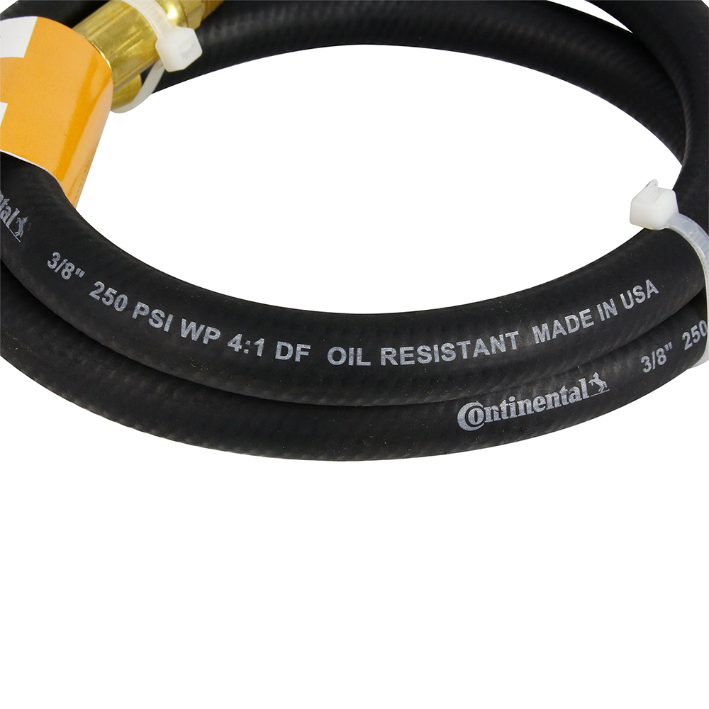 Continental Rubber Air Hose 6 Feet x 3/8 Inch 250 PSI Oil-Resistant Black 10374