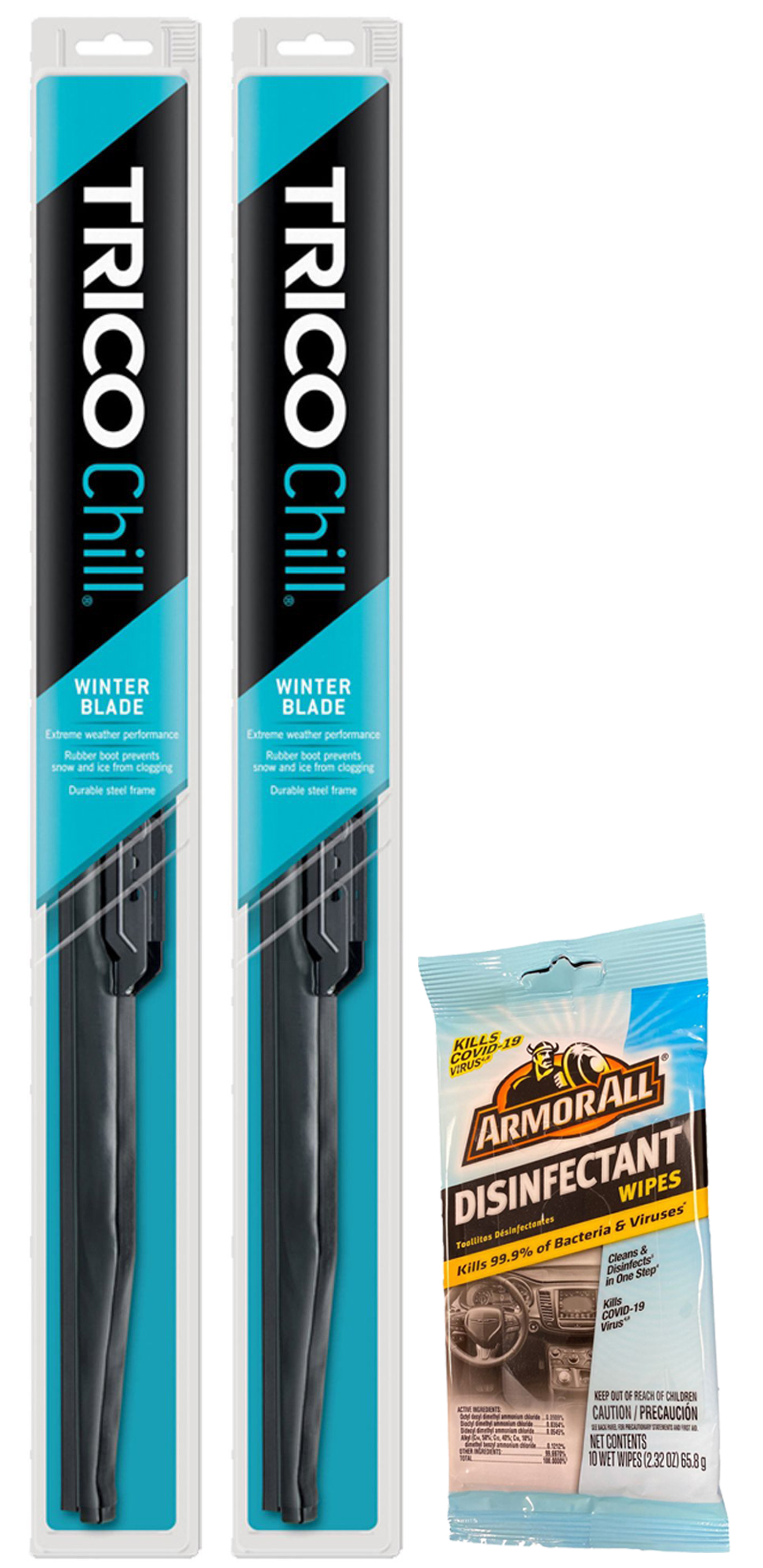 Trico Chill 24" Winter Wiper Blade Bundle with Armor All Cleaner Wipes