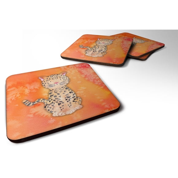 "Treasures Leopard Watercolor Decorative coasters, 3.5, Multicolor"