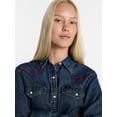 thumbnail image 4 of Kacey Lee Women's Denim Western Shirt with Piping, Sizes XS-XXL, 4 of 5