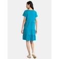thumbnail image 3 of Time and Tru Women's and Women's Plus Tiered Cotton Mini Dress, Sizes XS-4X, 3 of 3