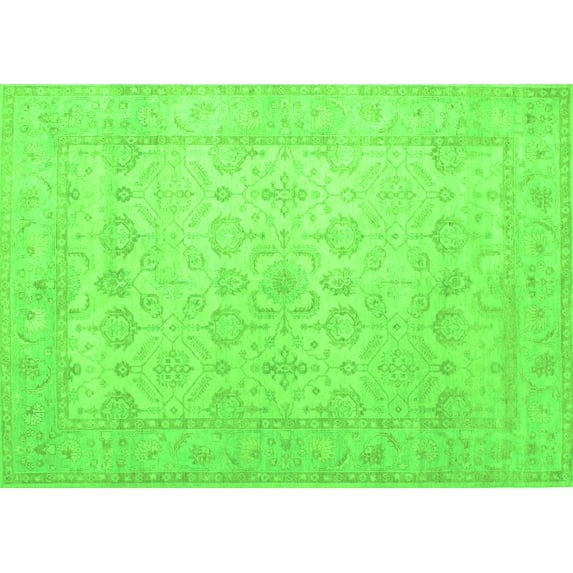 Ahgly Company Indoor Rectangle Oriental Green Traditional Area Rugs, 4' x 6'