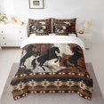 thumbnail image 2 of Homewish Rustic Western Cowboy 7-Piece Twin Bedding Sets,Country Cattle Hide Bedding Comforter Set,Retro Bohemain Aztec Sheet Sets For Boys Teens,Microfiber Bedroom Decor Reversible, 2 of 8