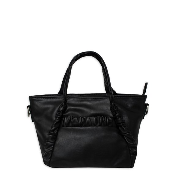 Olivia & Kate Women's Vegan Leather Magenta Satchel With Dual Top Handles And Removable Chain Strap