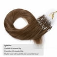 thumbnail image 4 of Benehair Micro Loop In Hair Bonds Russian Human Hair Extensions Micro Ring Beads 100% Remy Hair Extension Micro Link Hair 1g Thick Strands 100g Brown Soft, 4 of 13