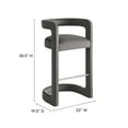 thumbnail image 3 of Modway Winslow 30.5"H Performance Velvet Barrel Back Bar Stool in Storm Gray, 3 of 9
