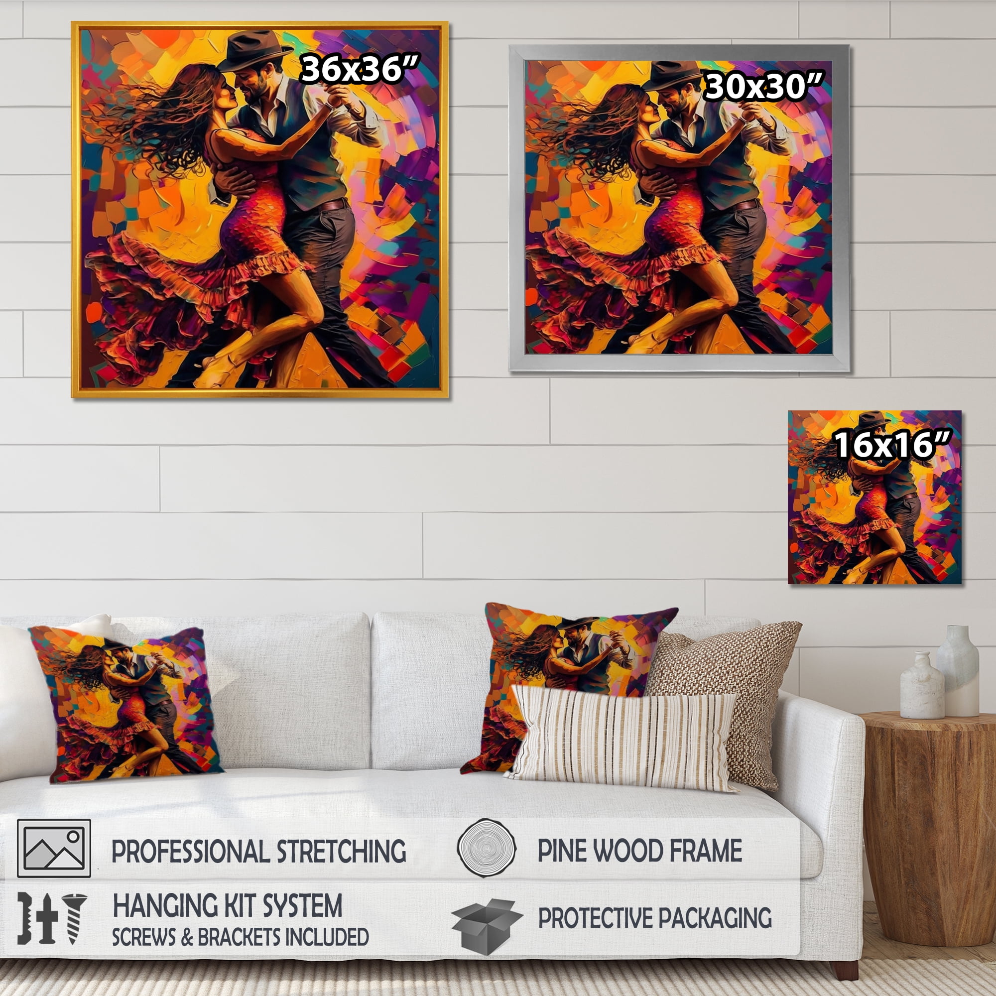 Designart Salsa Dancers Canvas Wall Art