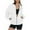 White, variant on Womens Sweatshirt Jacket No Hood Front Zip Solid Baggy Fall Coats with Pockets Comfy Long Sleeve Outerwear, Purple XL