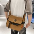 thumbnail image 1 of Bolso de mano informal con patrón de estrellas Y2K, Bolso de nailon unisex, cremallera con solapa impermeable, 1 of 8
