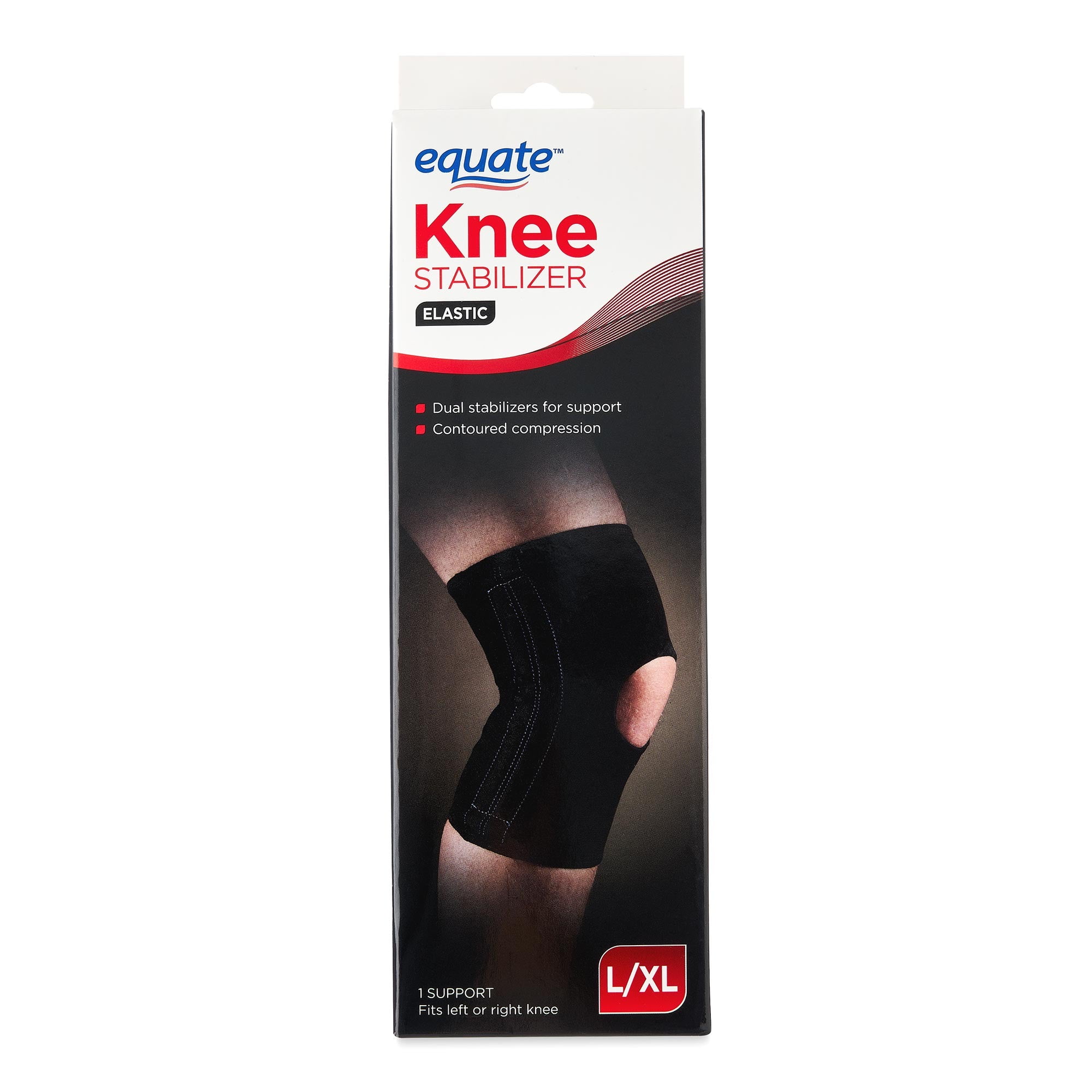 Equate Elastic Knee Stabilizer, Black, L/XL