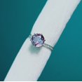 thumbnail image 1 of Created Alexandrite Ring, 925 Sterling Silver Ring, Alexandrite Ring, Color Change Stone Ring, Round Cut Alexandrite Ring, Ring for Gift, 1 of 3