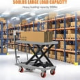 thumbnail image 3 of Hydraulic Lift Table Cart, 500lbs Capacity 59" Lifting Height, Single Scissor Lift Table Cart with 4 Wheels and Non-Slip Pad, Manual Elevating Cart for Material Handling Transportation, 3 of 7