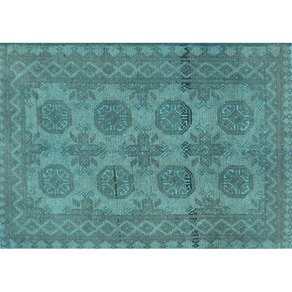 Ahgly Company Indoor Rectangle Persian Light Blue Traditional Area Rugs, 4' x 6'