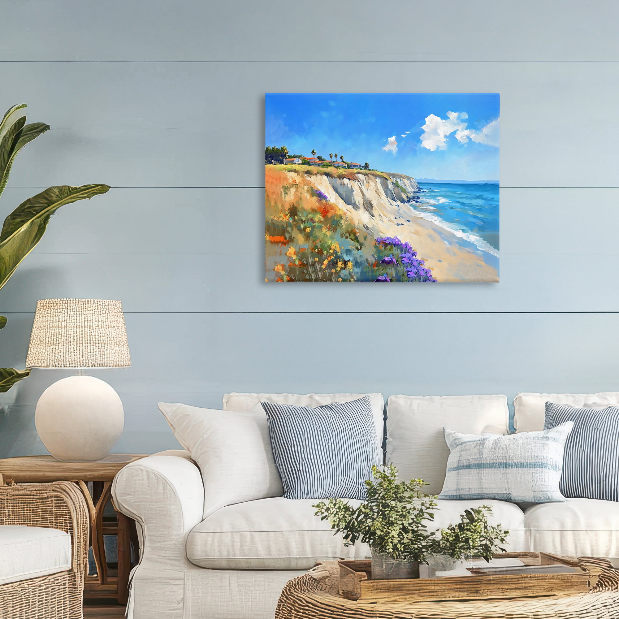 Stupell Industries Coastal Wildflower Field Canvas Wall Art, design by The Prints Vibe