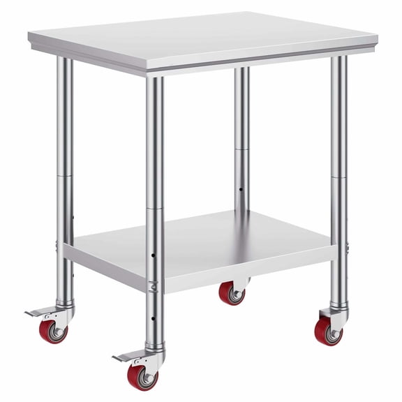 Stainless Steel Work Table with Wheels 24x30 Heavy Duty Prep Table Kitchen Restaurant