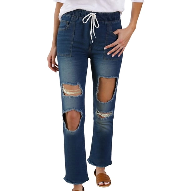 Vaqueros elásticos bootcut para mujer: pantalones vaqueros casuales acampanados para todas las estaciones