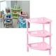 thumbnail image 2 of 3 capas de plástico pequeños estantes de almacenamiento Canasta de plástico Estante de la esquina Organizador de escritorio Rack Estantes de baño para la cocina del hogar (Rosa), 2 of 5