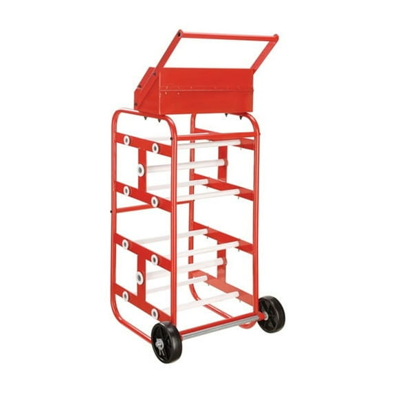 Wire Reel Caddy, 14"W x 16"D x 31"H, Orange, Lot of 1