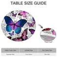 thumbnail image 6 of Purple Butterfly Rose Pattern Round Fitted Tablecloth with Elastic Edge,Dining Table Cover Waterproof,Outdoor Round Tablecloth for Camping,Dining,Indoor and Outdoor, 6 of 7
