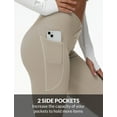 thumbnail image 4 of BALEAF Women's Petite Flare Leggings Tummy Control Crossover High Waisted Yoga Pants with Pockets Work Casual 27" Beige 3XL, 4 of 6