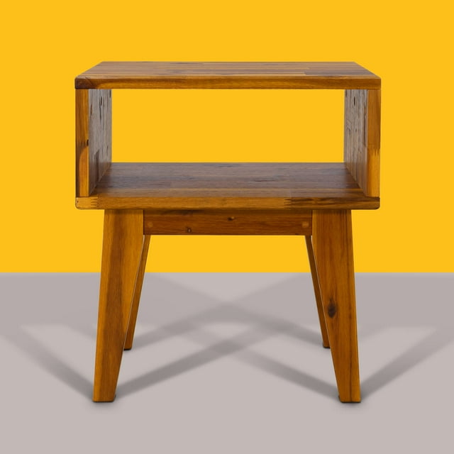 Acacia Serena Table de Chevet/table d'Appoint en Bois Massif pour Chambre, Salon, Résidence Universitaire, Caramel