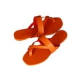 thumbnail image 5 of Women Leatherette Crisscross Toe Straps Flat Sandals 18284, 5 of 8