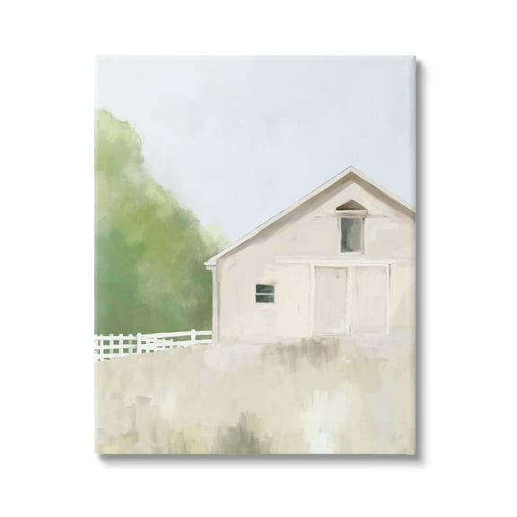 Stupell Industries Abstract Country Field Fenced Farmland Barn Painting Gallery Wrapped Canvas Print Wall Art, Design by Amy Hall
