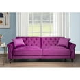 thumbnail image 4 of Pemberly Row 87.8'' Convertible Violet Velvet Sofa Bed Sleeper, 4 of 12