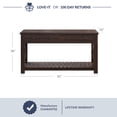 thumbnail image 5 of BELLEZE Modern Farmhouse Industrial Style Console Table With Drawers, Cutout Sides, Storage Shelf, Open Style Versatile Accent Furniture - Veropeso (Espresso), 5 of 6