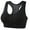 Black, variant on Women's Racerback Sports Bras Breathable Cut Out Back Zip Front Closure Sport Bra Supportive Workout Crop Tops Seamless Wireless Yoga Bras Black M