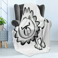 thumbnail image 4 of Cartoon Soft Flannel Fleece Throw Blanket, Sketchy Baby Lion Wildlife Character Safari Jungle Savanna Habitat Theme, Cozy Plush for Indoor and Outdoor Use, 50" x 70", Black White, by Ambesonne, 4 of 5