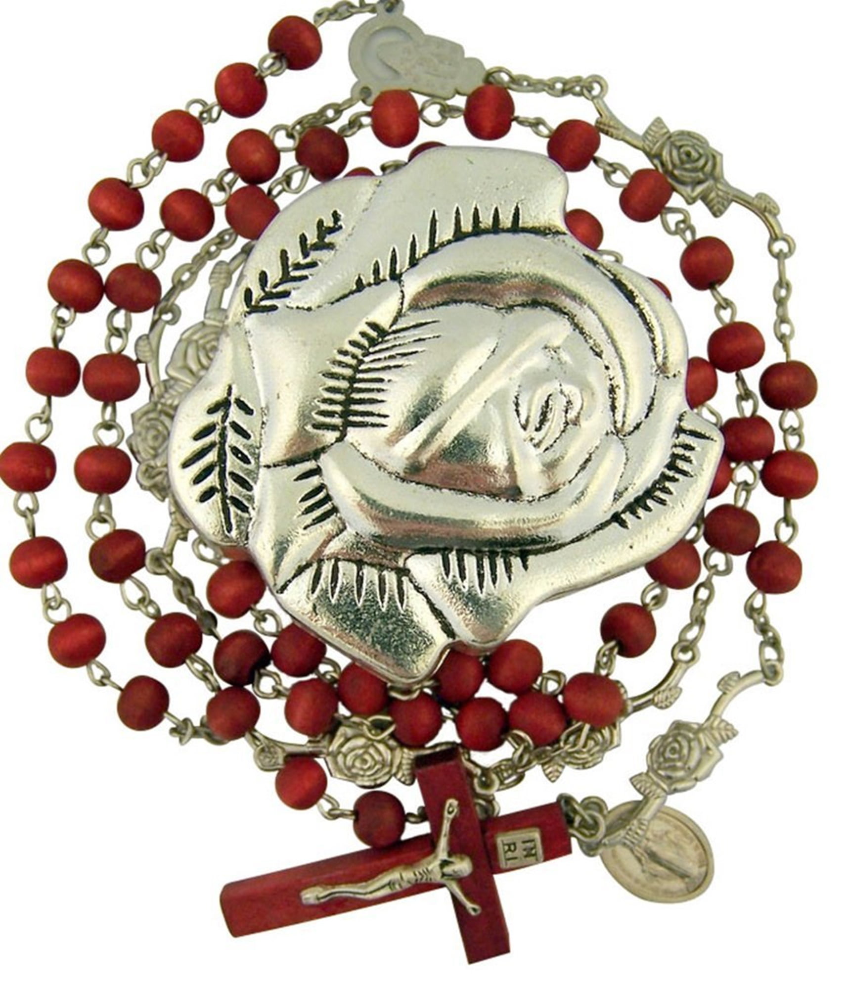 Set of 6 Westman Works Our Lady of Guadalupe Rosary Gift Set with Rose Scented Beads & Case 