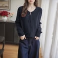 thumbnail image 5 of Hrsba Oversized Cardigan Sweaters for Women Solid Color Long Sleeve Casual Knit Sweater Outerwear, 5 of 5
