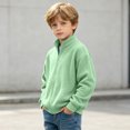 thumbnail image 4 of Abcomgle Boys Waffle Knit Pullover Fashion Full Zip Kids Pullover Sweatshirts Stand Collar Long Sleeve Boys Sweater Casual Boys Fall Shirts, 4 of 8
