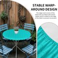 thumbnail image 2 of Turquoise Plaid Round Tablecloth for 36-44 Inch Tables,Fitted Table Cover with Elastic Edge,Geometric Leaf Diamond Morocco Abstract Waterproof Outdoor Table Cloth Protector for Patio Garden Dinner, 2 of 9