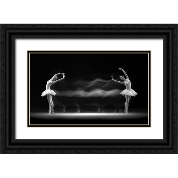 Bunjamin, Antonyus 14x10 Black Ornate Wood Framed with Double Matting Museum Art Print Titled - Double Pose