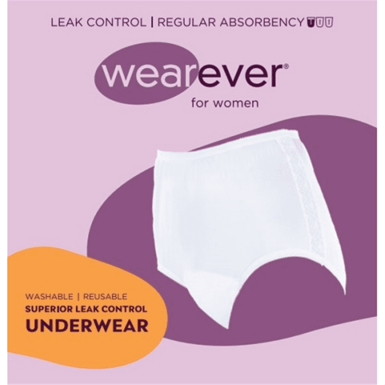 Wearever Women's Incontinence Underwear, Smooth and Silky Bladder Control  Briefs, Washable Seamless Panties, Single Panty 