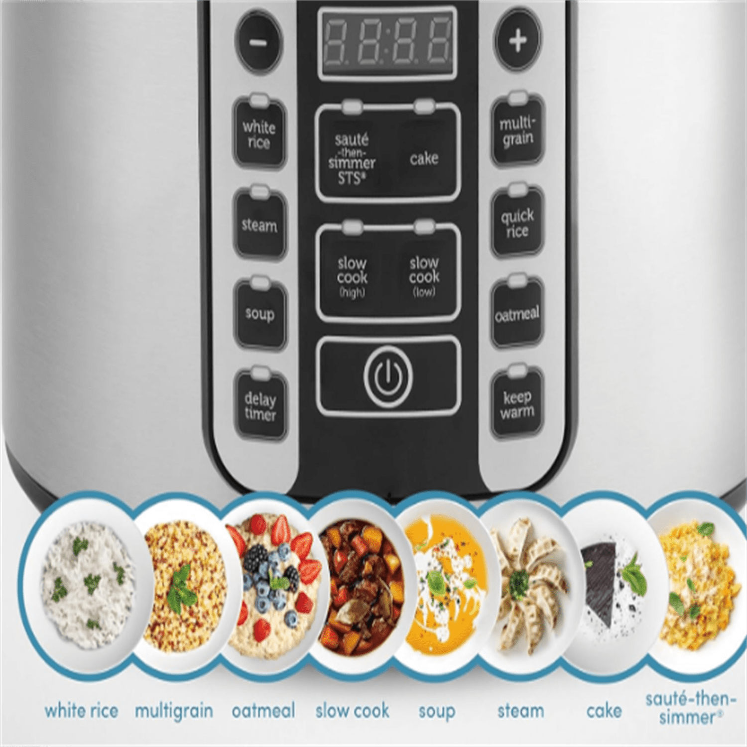 Housewares Professional 20-Cup (Cooked) / 5Qt. Digital Rice Cooker, Steamer, and Slow Cooker Pot with 10 Smart Cooking Modes, Including Sauté-then-Simmer