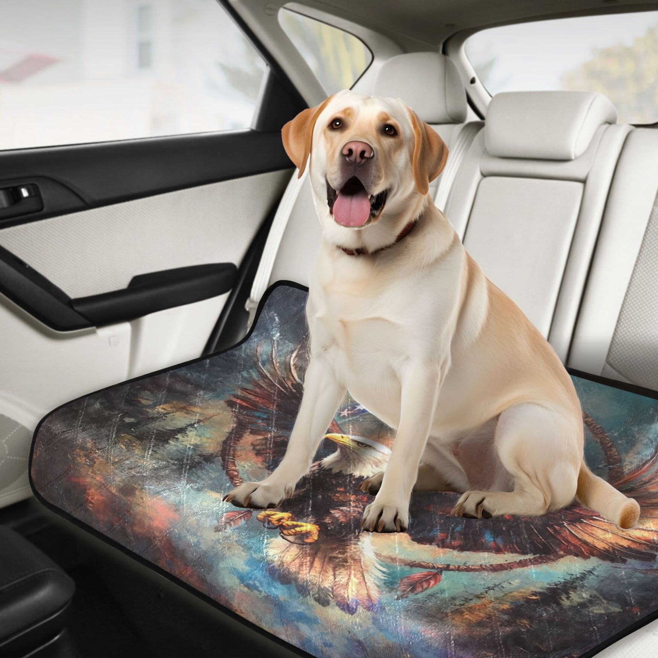 Qxltty Eagle Soaring in The Sky Cat litter Pads Pet Set of 3 Diaper Mats Center Anti-leakage Layer Absorbent Soft and Comfortable