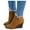 Brown, variant on Fashion Women Suede Wedges Zipper Short Booties Round Toe Shoes