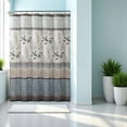 thumbnail image 6 of Serafina Home Hotel Quality Fabric Bathroom Shower Curtain: Farmhouse Floral Bordered Damask - Light Blue, Beige, and Grey (72 x 70 inches), 6 of 9