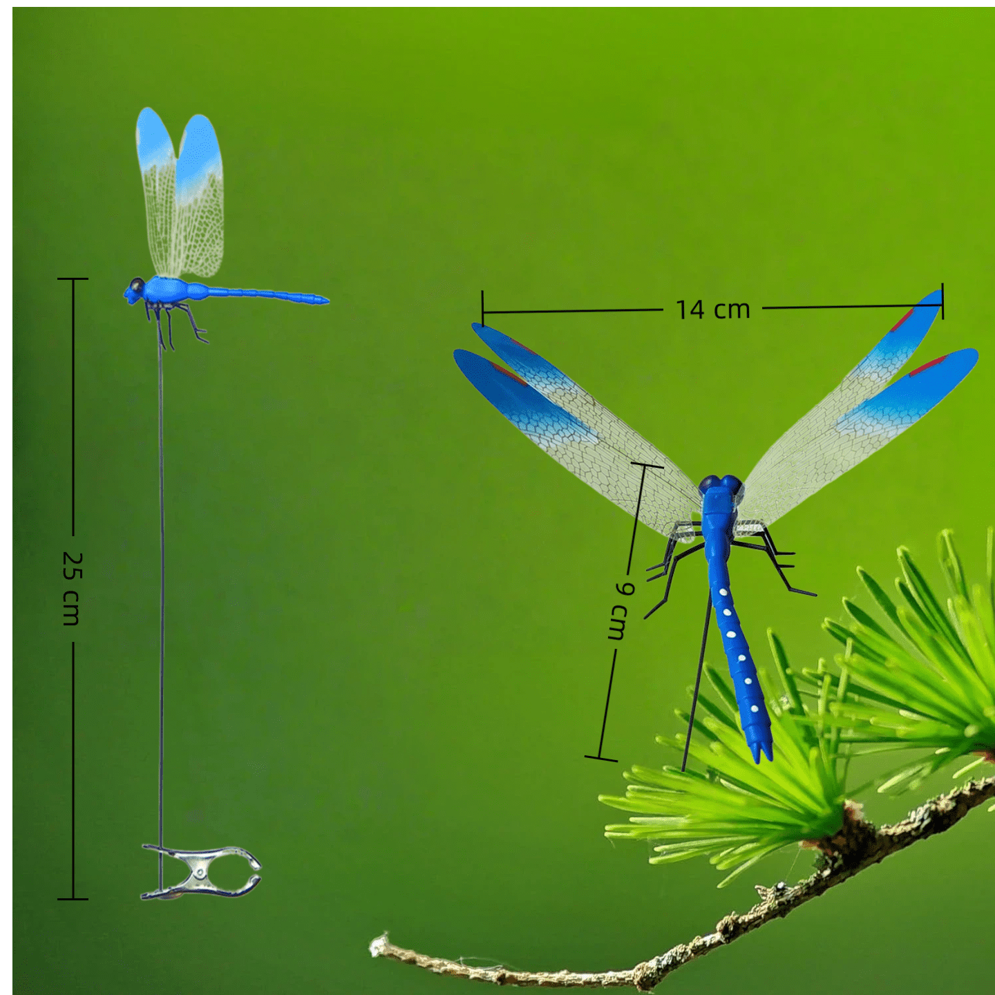40pcs Dragon Fly Clips for Bugs Repellent 3D Dragonfly Clip Realistic Dragonfly Clips to Keep Bugs Away for Garden Patio Decoration