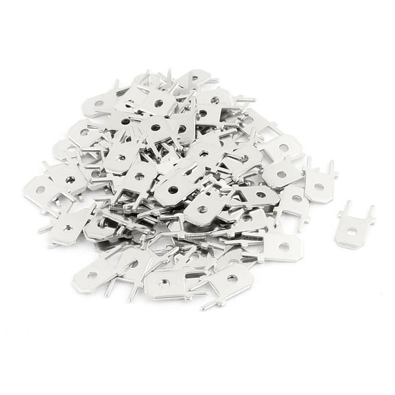 100 Pcs 1/4" Dia Male Insulated Crimp Spade PCB Male Terminal Fasten Connector