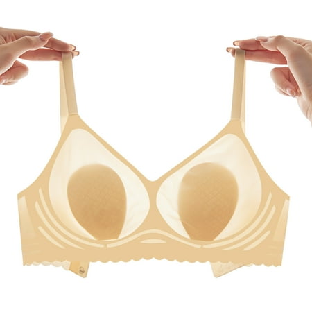 

NECHOLOGY Sleeping Bra Thin Soft Comfortable Everyday Bra Seamless Casual Bra Womens plus Size Bras Underwear Beige XX-Large